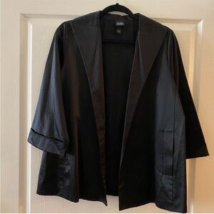 EILEEN FISHER Black Silk Blazer Jacket Top